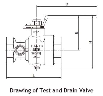 Drawing of Hants Test and Drain Valve
